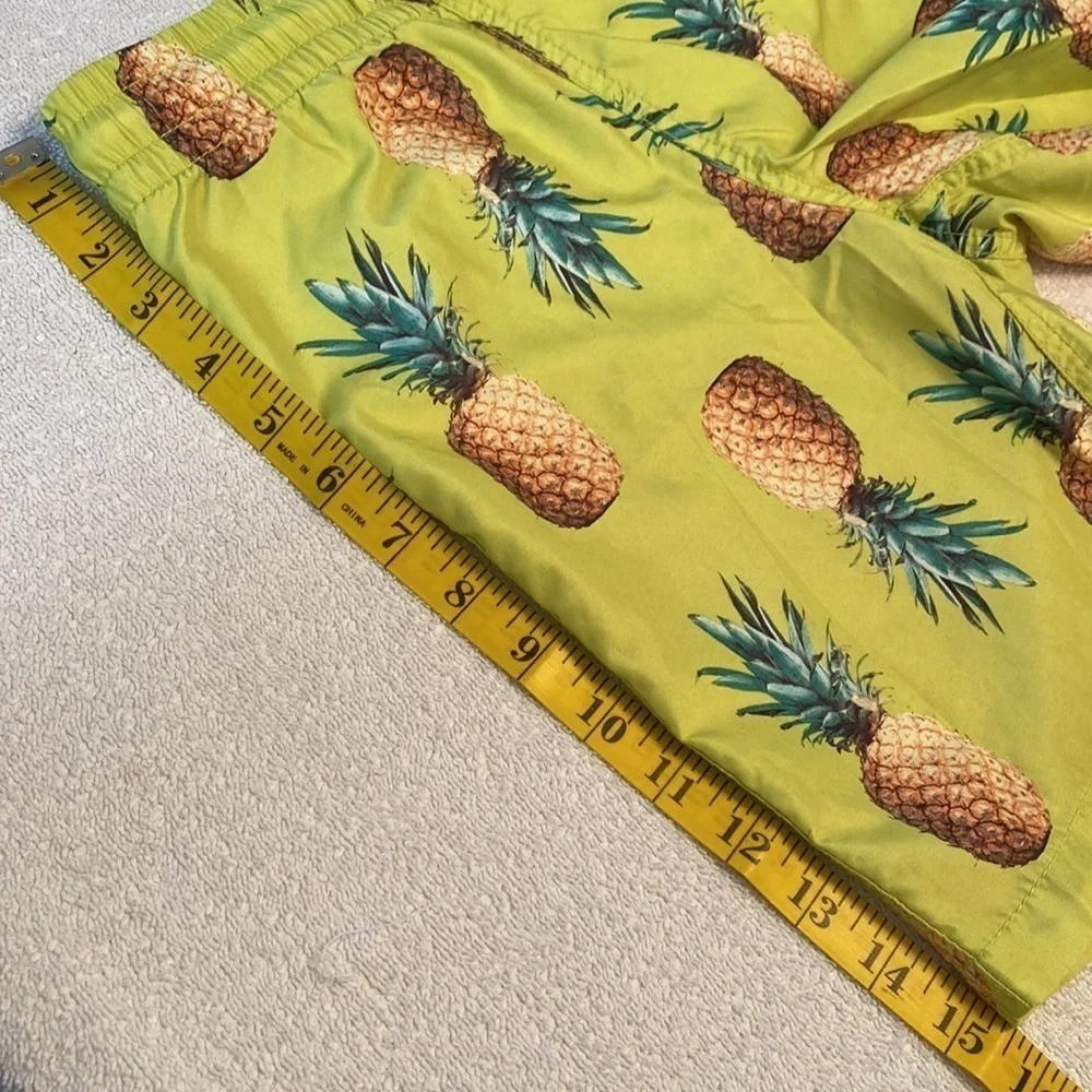 Old Navy swim trunks lined pineapple print elastic waist lined size medium